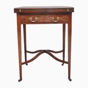 Antique Mahogany and Inlaid Card Table, 1910