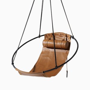 Leather Sling Hanging Chair from Studio Stirling