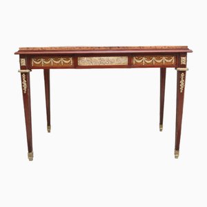 Antique French Centre Table in Mahogany with Marble Top, 1890