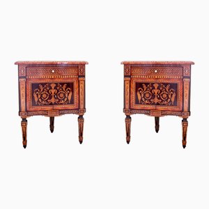 Nachttische mit Marmorplatte, 1960er, 2er Set