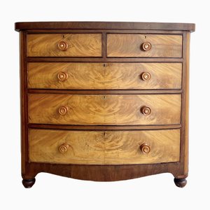 Victorian Bow Fronted Chest of Drawers in Mahogany