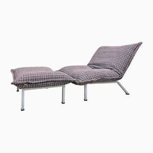 Fauteuil et Repose-pieds Vintage, 1980s, Set de 2