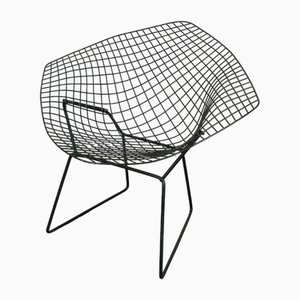 Fauteuil en Métal Émaillé Noir attribué à Harry Bertoia pour Knoll, États-Unis, 1970