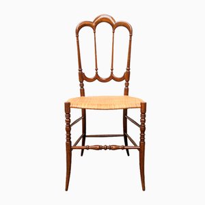 Italian Wood & Vienna Straw Chiavari Chair attributed to Fratelli Levaggi, 1950s