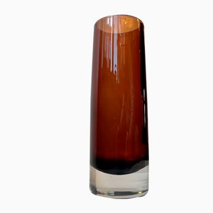 Vase Mid-Century en Verre Marron Café par Tamara Aladin pour Rihimaen Lasi Oy, 1960s