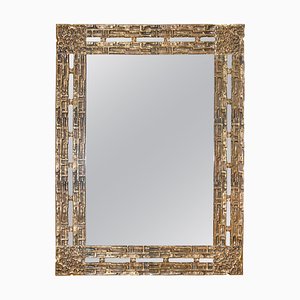 Vintage Brass Square Mirror by Luciano Frigerio, Italy, 1960s