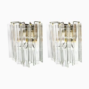Vintage Glass Sconces, Italy, 1960s, Set of 2