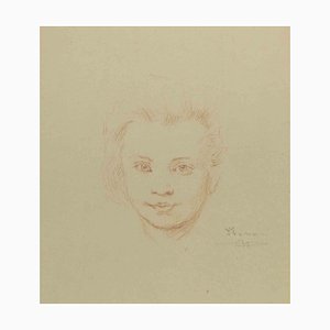 Augusto Monari, Portrait, Pencil Drawing, Early 20th Century