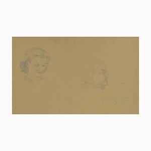 Augusto Monari, Porträts, Bleistiftzeichnung, Frühes 20. Jahrhundert