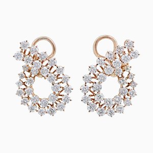 Diamonds, 18 Karat Rose Gold Earrings, Set of 2