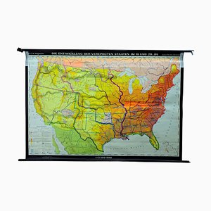 Mappa murale vintage degli Stati Uniti, 1979