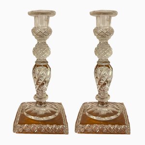 Vintage Crystal Candlesticks, Set of 2