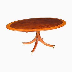 Vintage Oval Tilt Top Dining Table in Mahogany by William Tillman, 1980s