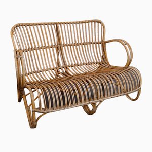 Niederländisches Vintage Rattan Sofa, 1950