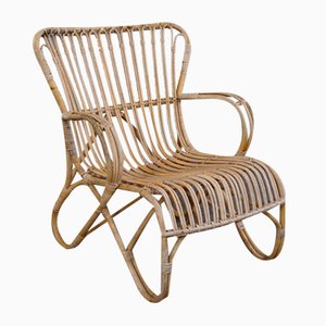 Niederländischer Rotan Rattan Sessel, 1950