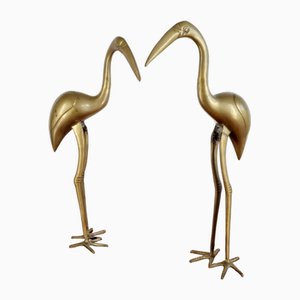 Flamingo Statuen aus Messing, Italien, 1970er, 2er Set