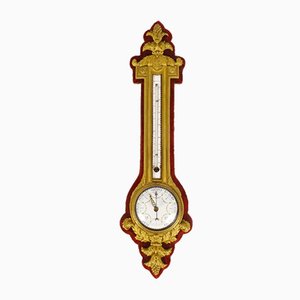 19th Century Napoleon III Thermometer or Barometer in Gilt Bronze by Eugène Bazart, Paris, France