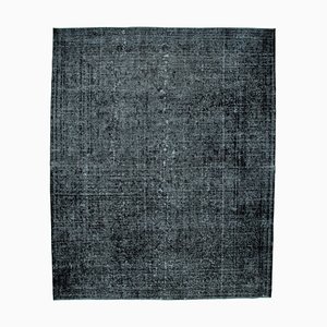 Großer Türkischer Schwarzer Overdyed Teppich