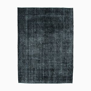 Grand Tapis Noir Surteint en Laine