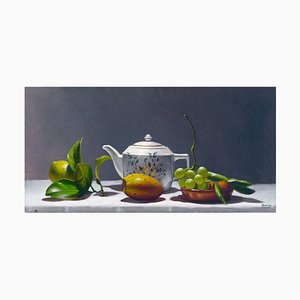 Maximilian Ciccone, Morning Breakfast, Oil on Canvas, 21st Century, Framed