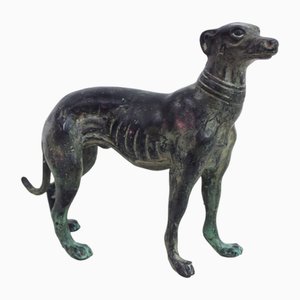 Figura de galgo Art Déco de bronce, años 50