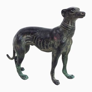 Figurine Lévrier Art Déco en Bronze, 1950s