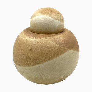 Mid-Century Modern Spherical Sandstone Vase by Franco Bucci, Italy, 1970s