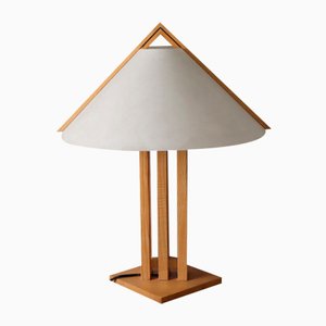 Danish Table Lamp Made of Heller Oak from Domus 1980s, Unkns