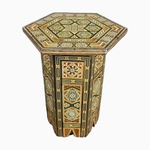 Vintage Moroccan Hexagonal Mosaic Side Table