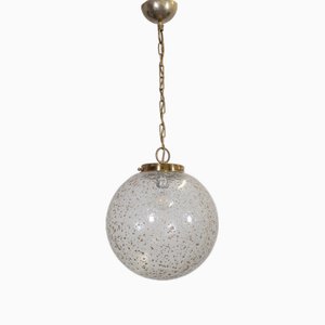 Ball Pendant Light in Seguso Glass with Gold Leaf