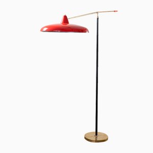 Stehlampe aus Messing & Metall von Stilnovo, 1950er