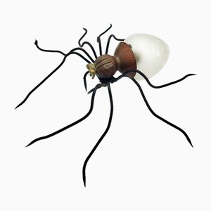 Spider Wandlampe aus Metall & Glas, Italien, 1950er