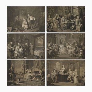 After William Hogarth, Marriage A-la-Mode, incisioni, set di 6