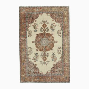 Alfombra vintage beige de lana