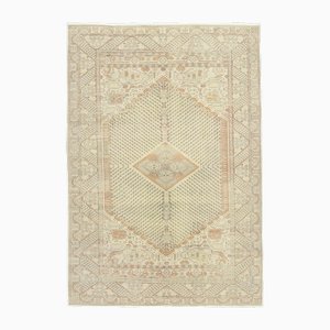 Alfombra vintage beige de lana