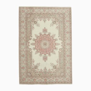 Alfombra vintage beige de lana