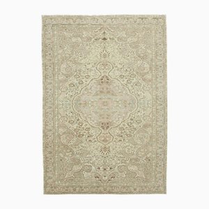 Alfombra vintage beige de lana