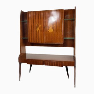 Mueble de bar vintage con incrustaciones de Vittorio Dassi, años 50