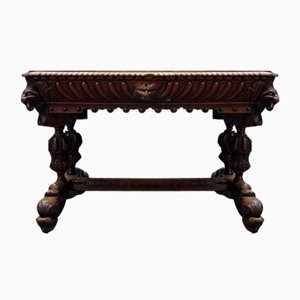 Gothic Oak Dining Table, 1880s