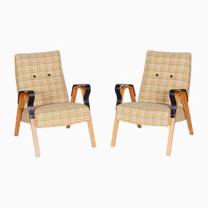 Mid-Century Oak Armchairs by Tatra Pravenec, 1950s, Set of 2