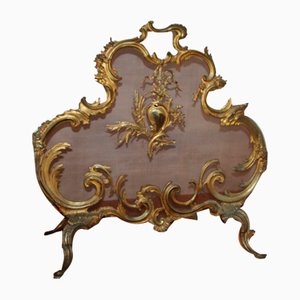 Französischer Barock Bronze Kamin Funkenschutz, 19. Jh.