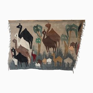 Handgefertigter ägyptischer Wandteppich oder Wandteppich, 1950er