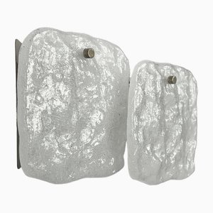 Lámpara de pared brutalista de cristal de hielo de Kalmar