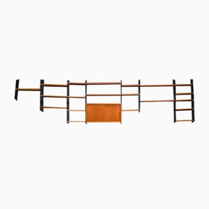 Modular Teak Wall Shelf by Nils Strinning for String, 1960s, Set of 29