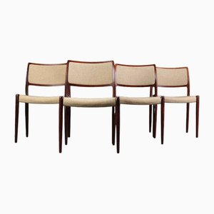 Model 80 Dining Chairs by Niels Otto (N. O.) Møller, Sweden, 1960s, Set of 4