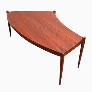 Curved Coffee Table in Walnut, 1965