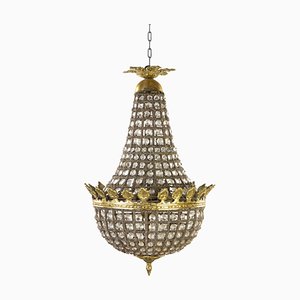 Lámpara de araña con globos estilo Imperio francés, Francia, de principios del siglo XX