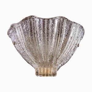 Aplique de cristal de Murano transparente, mediados del siglo XX