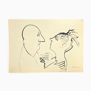 Mino Maccari, Lovers, Disegno a china, anni '60