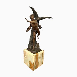Emile Louis Picault, Homo deis Mentem Rapuit, Bronze Sculpture on an Onyx Base